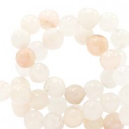 Natural stone beads round 6mm Vanilla cream white